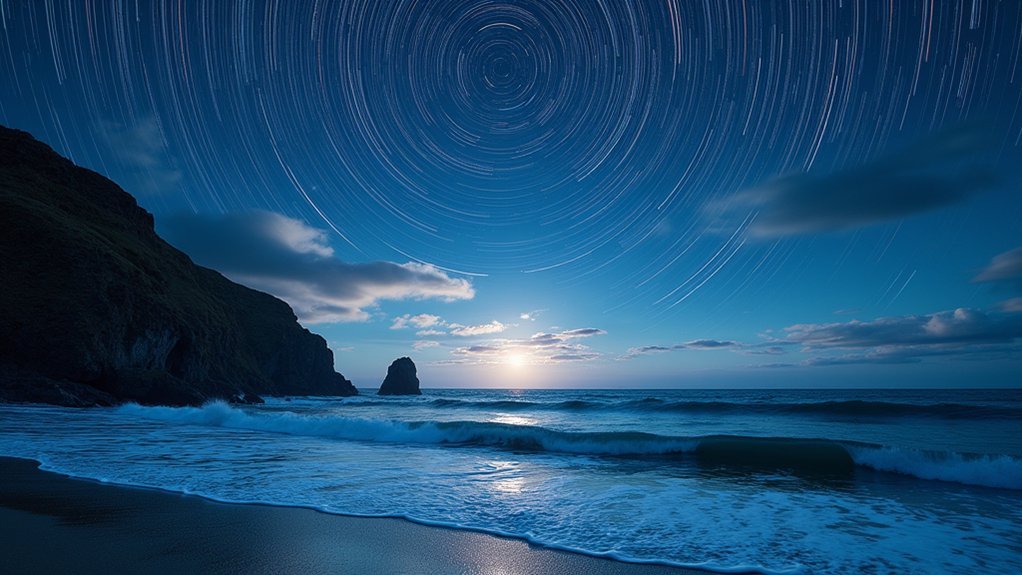 coastal star trail photography tips