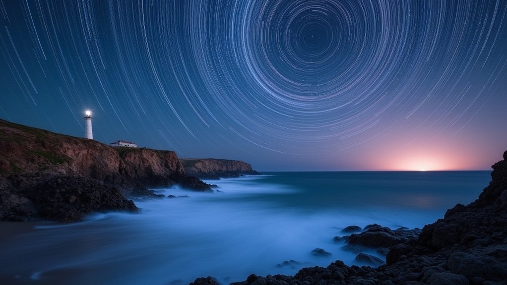 pristine coastal star trails