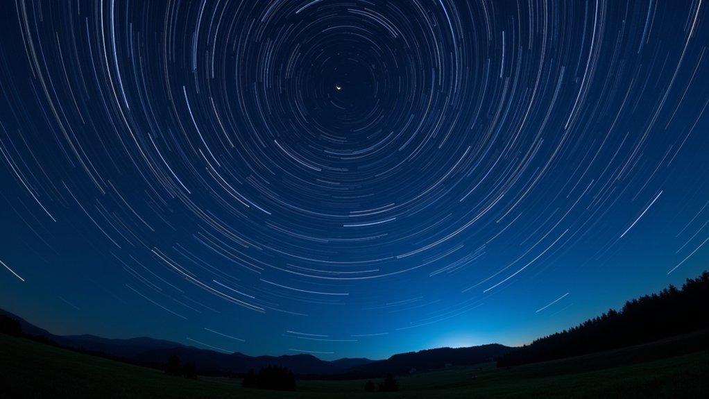 star trails and moon phases